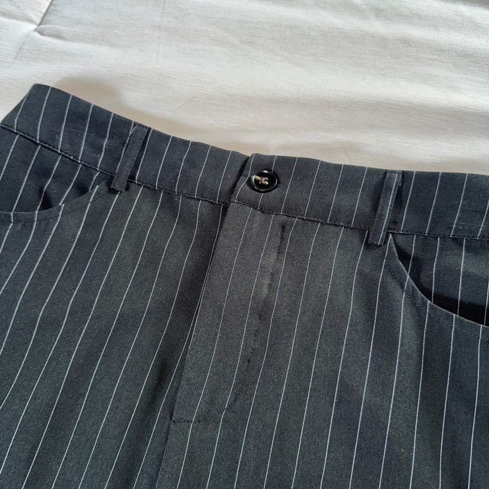Black Pinstripe Skirt